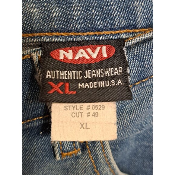 Vtg.90s Y2K Navi XL Bootcut Flare Jeans Boho 16-18 USA Funky Lace-Up Denim - Picture 8 of 16